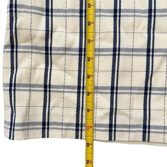 Theory Adraya Ivory & Navy Blue Check
Shift Dress Virgin Wool Women's Size 4 - Picture 8 of 8
